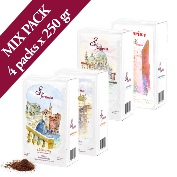 Cafè Venezia Mix Pack Ground Espresso - 4 Packs of 250 gram